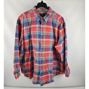Ralph Lauren Shirt Mens 3XB Multicolor Flesh Pony Checked Button Down Collar